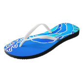 Blue Flower Abstracte Stijl persoonlijke naam Teenslippers (Schuin)