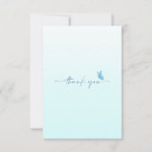 Blue Flower and Butterfly waterverf Babyshower Kaart (Achterkant)