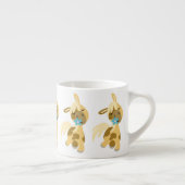 Blue Flower and Cute Cartoon Pony Espresso Mok (Rechts)