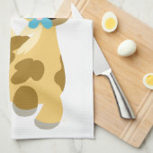 Blue Flower and Cute Cartoon Pony Kitchen Towel Theedoek (Quarter Fold)