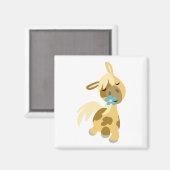 Blue Flower and Cute Cartoon Pony Magnet (Voorkant / Achterkant)