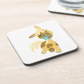 Blue Flower and Cute Cartoon Pony set Onderzetter (Linkerzijde)