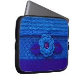 Blue Flower Artisan Haakprint Elektronica Tas (Voorkant Rechts)