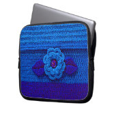 Blue Flower Artisan Haakprint Elektronica Tas (Voorkant Links)