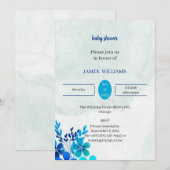 Blue Flower Baby shower gepersonaliseerd Kaart (Voorkant / Achterkant)