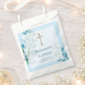 Blue Flower Baptism Favor Bag Bedankzakje (Geknipt)