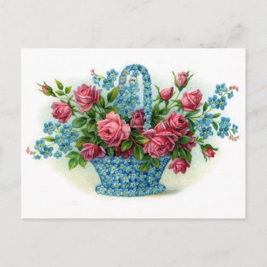 Blue Flower Basket Briefkaart (Voorkant)