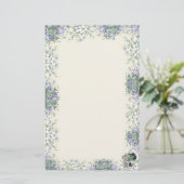 Blue Flower Birdhouse-Briefpapier Briefpapier (Staand voorkant)