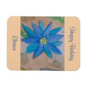 Blue Flower Birthday Magneet (Horizontaal)