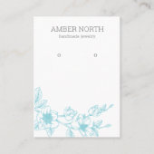 Blue Flower Blossom Earring Display Card Visitekaartje (Voorkant)
