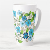 Blue Flower Blossom Latte Mok (Rechterhoek)