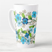 Blue Flower Blossom Latte Mok (Linkerhoek)