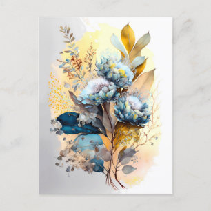 Blue Flower Bouquet Briefkaart