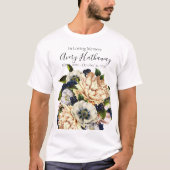 Blue Flower Bouquet Funeral Memorial T-shirt (Voorkant)