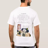 Blue Flower Bouquet Funeral Memorial T-shirt (Achterkant)