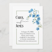 Blue Flower Bouquet Wedding Vow Renewal Kaart (Voorkant / Achterkant)