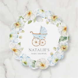 Blue Flower Boy Baby shower Favor Tags Bedankjes Labels