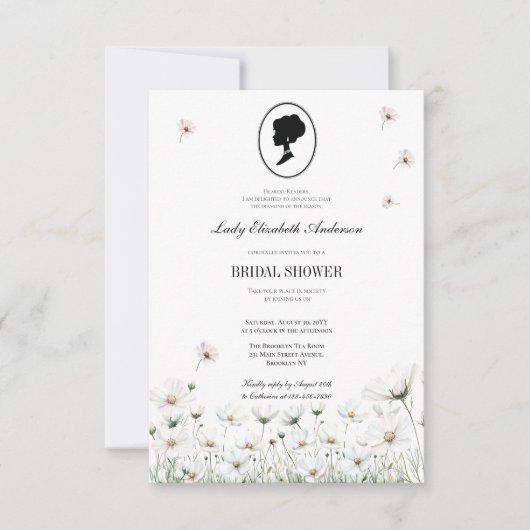 Blue Flower Bridgerton Theme Tea Regency Kaart (Voorkant)