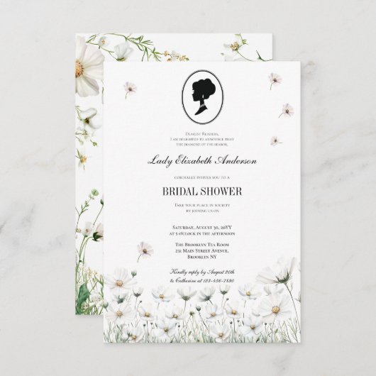 Blue Flower Bridgerton Theme vrijgezellenfeest Kaart (Voorkant / Achterkant)