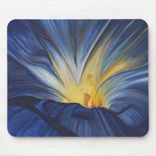 Blue Flower Center Mousepad Muismat (Voorkant)