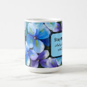 Blue flower coffee mug positive statement  koffiemok (Center)