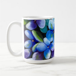 Blue flower coffee mug positive statement  koffiemok