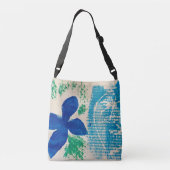Blue Flower Cross Body Tas (Achterkant)
