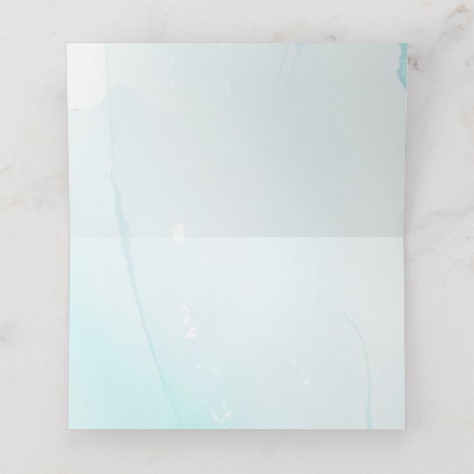 Blue Flower Custom Wedding Plaatskaartje (Binnenkant ongevouwen)