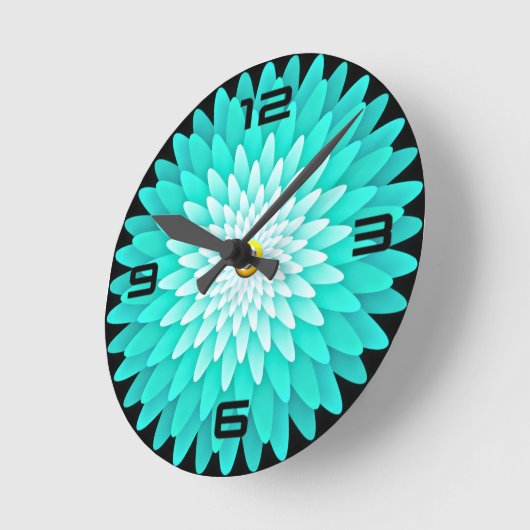 Blue Flower Design-60001 Ronde Klok (Hoek)