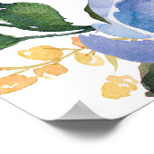 Blue FLower-douchewelkomstteken Poster (Hoek)