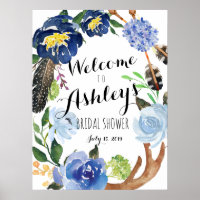 Blue FLower-douchewelkomstteken