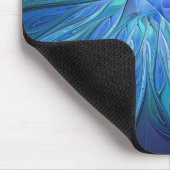 Blue Flower Fantasy Pattern, Abstract Fractal Art Muismat (Hoek)