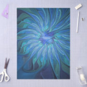 Blue Flower Fantasy Pattern, Abstract Fractal Art Tissuepapier (Craft)
