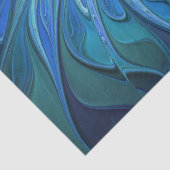 Blue Flower Fantasy Pattern, Abstract Fractal Art Tissuepapier (Detail)