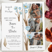 Blue Flower Fotostrip Sla de datum op Kaart