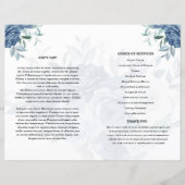 Blue Flower Funeral Program sjabloon (Achterkant)