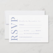Blue Flower Gargen Wedding RSVP Response Kaart (Voorkant)