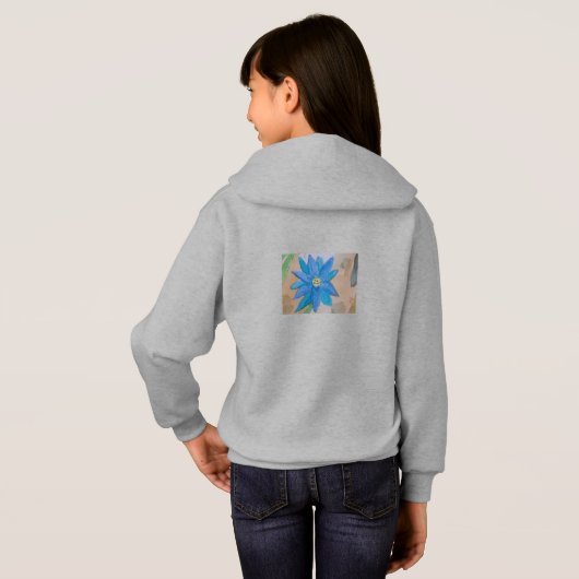 Blue Flower Girls Hoodie (Achterkant volledig)