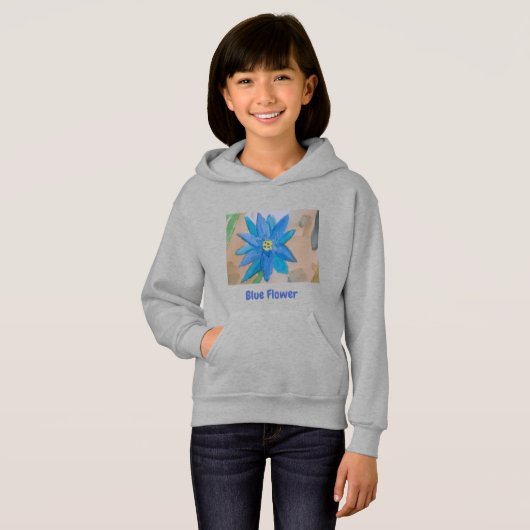 Blue Flower Girls Hoodie (Voorkant volledig)