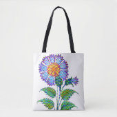 Blue Flower Halftone Fine Art Tote Bag (Voorkant)
