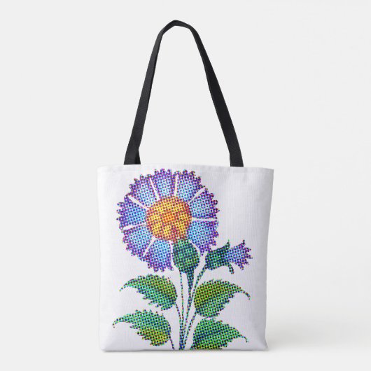Blue Flower Halftone Fine Art Tote Bag (Achterkant)