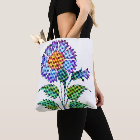 Blue Flower Halftone Fine Art Tote Bag (Dichtbij)
