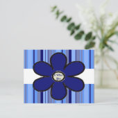 Blue Flower Ik mis je Briefkaart (Staand voorkant)
