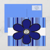 Blue Flower Ik mis je Briefkaart (Voorkant / Achterkant)