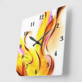 Blue Flower Invert Clock Vierkante Klok (Hoek)