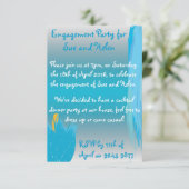 Blue Flower Invite Kaart (Staand voorkant)