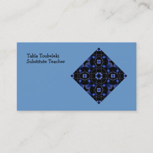 Blue Flower Kaleidoscope Art Custom Sjabloon Visitekaartje