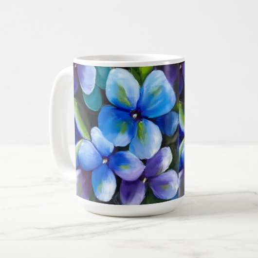 Blue flower koffiemok (Voorkant links)