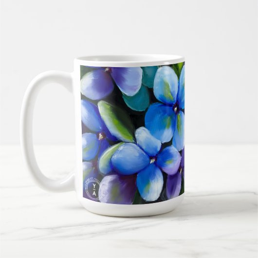 Blue flower koffiemok (Links)