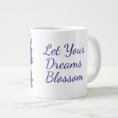 Blue flower Let your dream blossom mug Grote Koffiekop (Voorkant rechts)